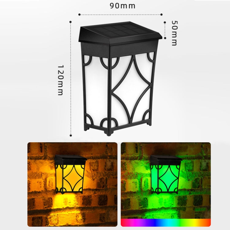 Outdoor Waterproof Decorative Courtyard Inductive LED Solar Light(Golden Light+RGB)