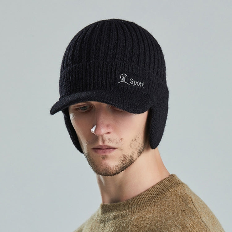 Men Outdoor Ear Protection Woolen Cap Warm Thickened Baseball Cap