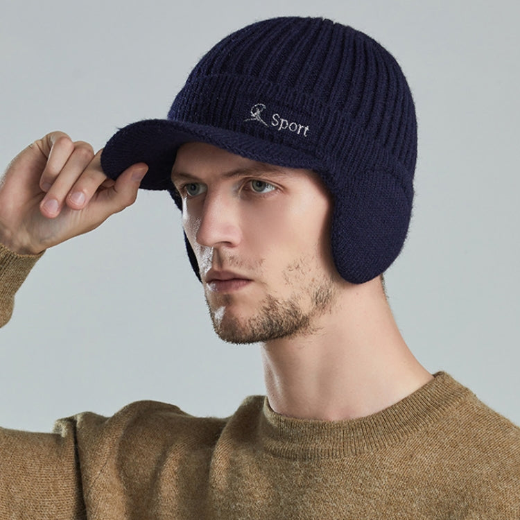 Men Outdoor Ear Protection Woolen Cap Warm Thickened Baseball Cap