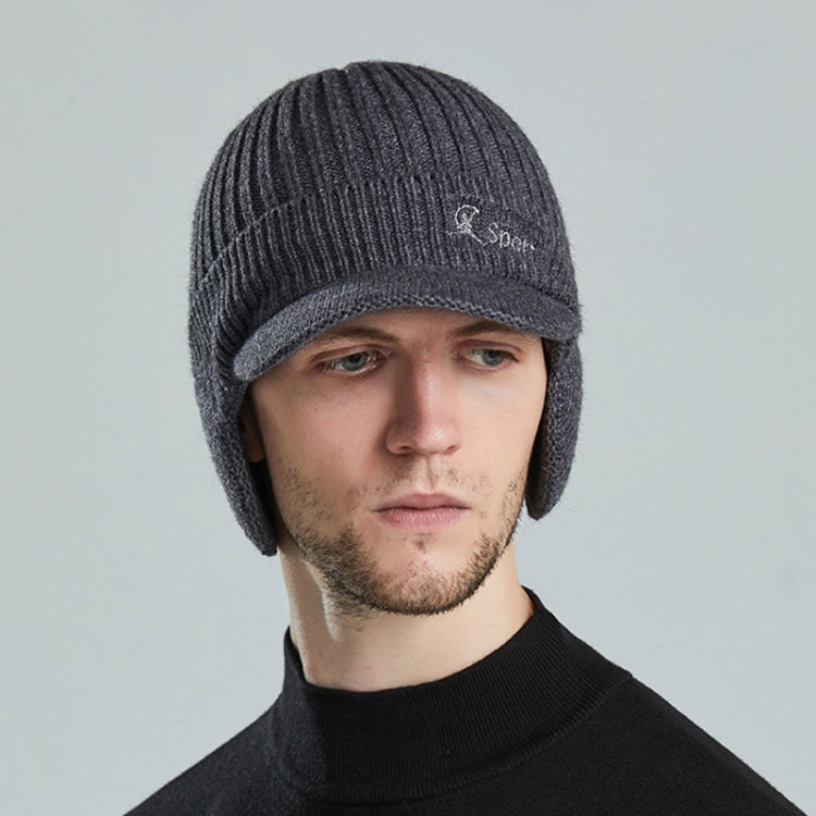 Men Outdoor Ear Protection Woolen Cap Warm Thickened Baseball Cap