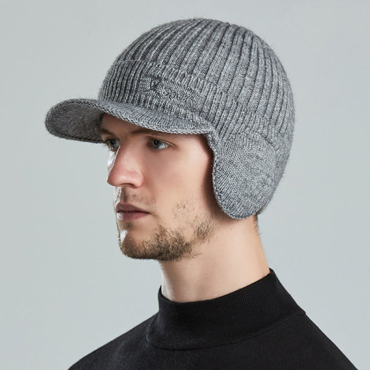 Men Outdoor Ear Protection Woolen Cap Warm Thickened Baseball Cap