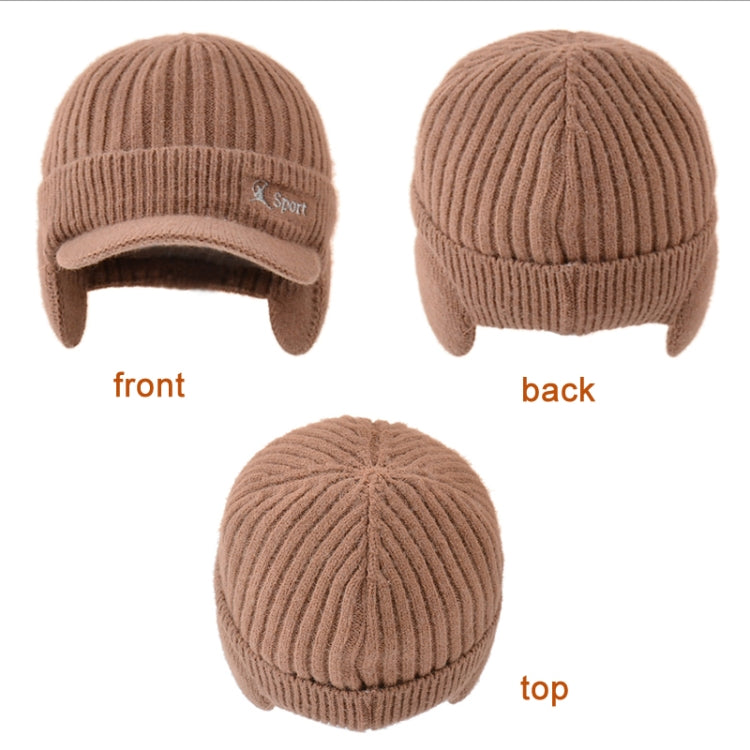 Men Outdoor Ear Protection Woolen Cap Warm Thickened Baseball Cap