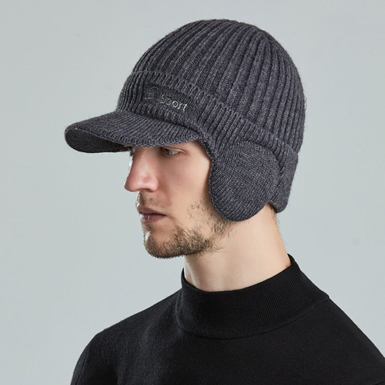 Men Outdoor Ear Protection Woolen Cap Warm Thickened Baseball Cap