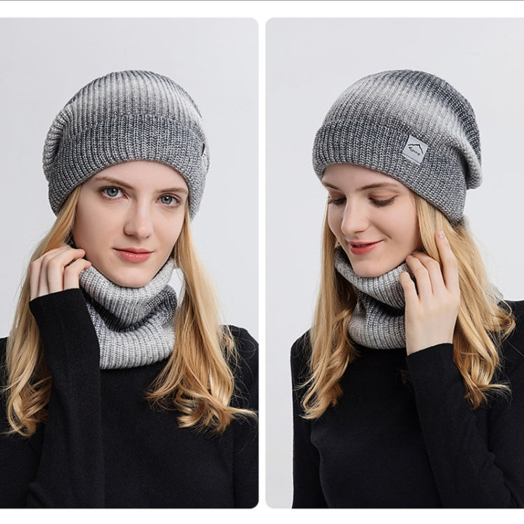 Autumn and Winter Gradient Colour Thickening Scarf Wool Cap Kit
