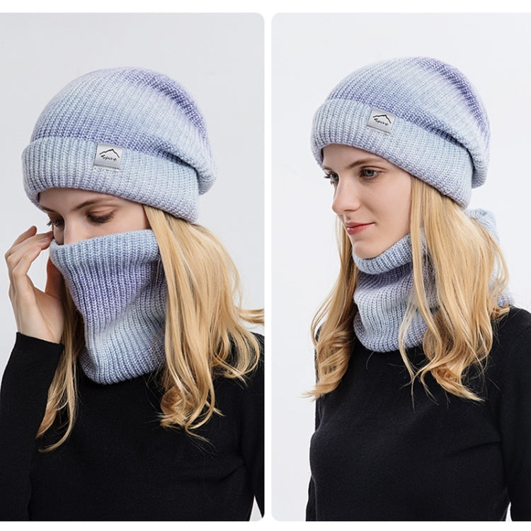 Autumn and Winter Gradient Colour Thickening Scarf Wool Cap Kit