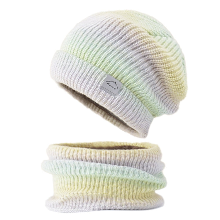 Autumn and Winter Gradient Colour Thickening Scarf Wool Cap Kit