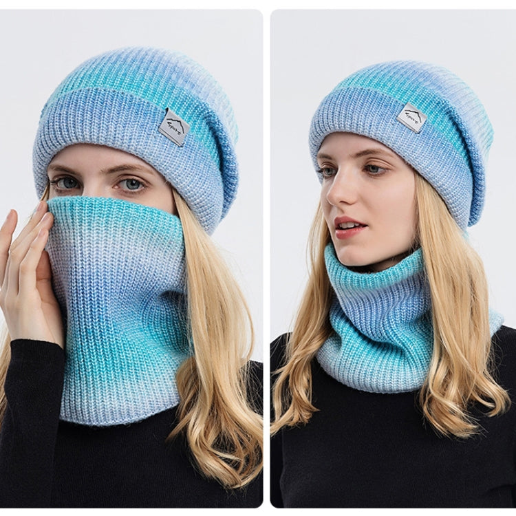 Autumn and Winter Gradient Colour Thickening Scarf Wool Cap Kit