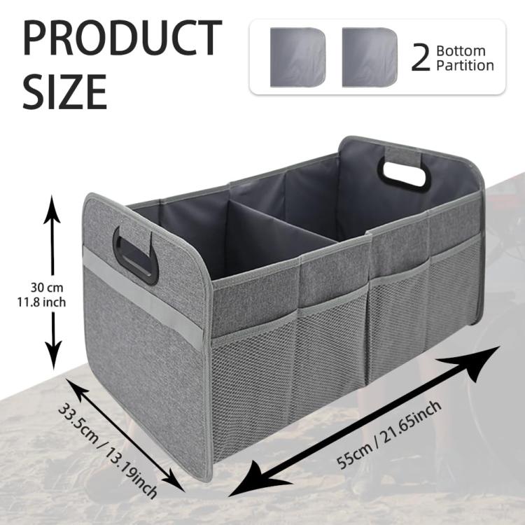 Car Trunk Folding Oxford Fabric Storage Bag - Gray