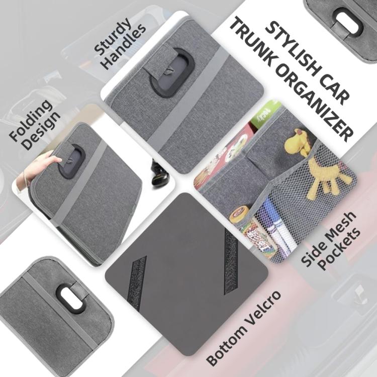 Car Trunk Folding Oxford Fabric Storage Bag - Gray