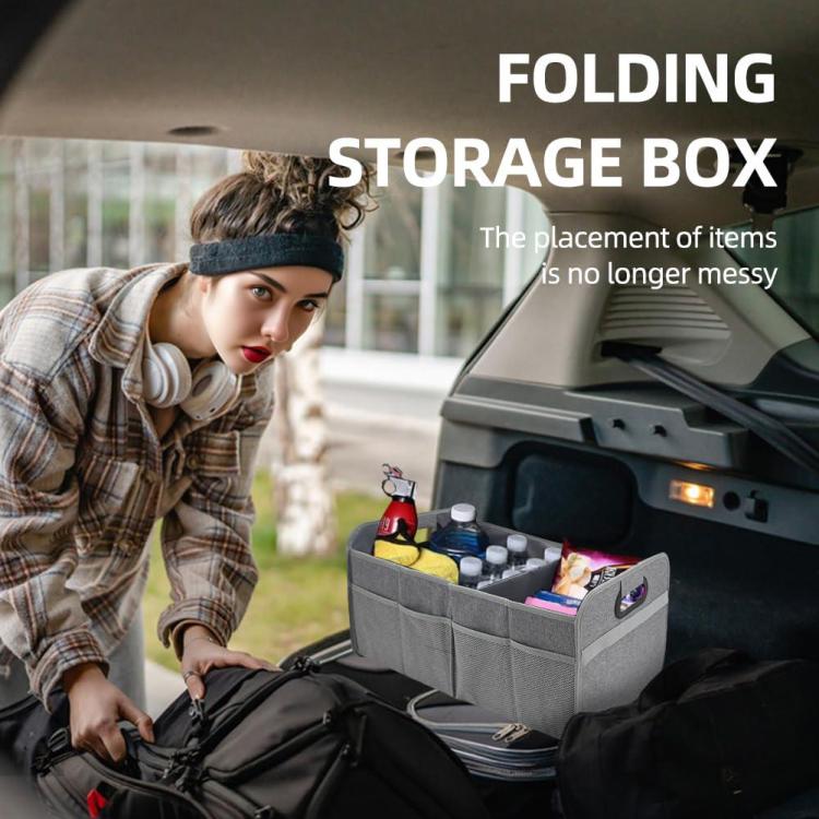 Car Trunk Folding Oxford Fabric Storage Bag - Gray