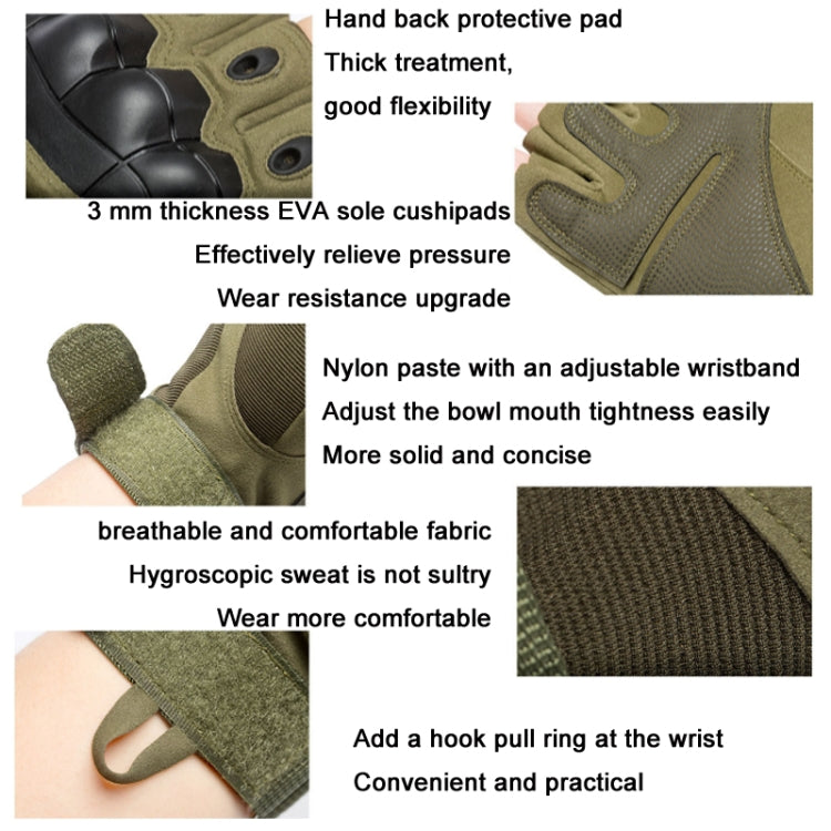 Z902 Outdoor Cycling Half-Finger Gloves Motorcycle Protective Training Gloves, Size: L(Black)