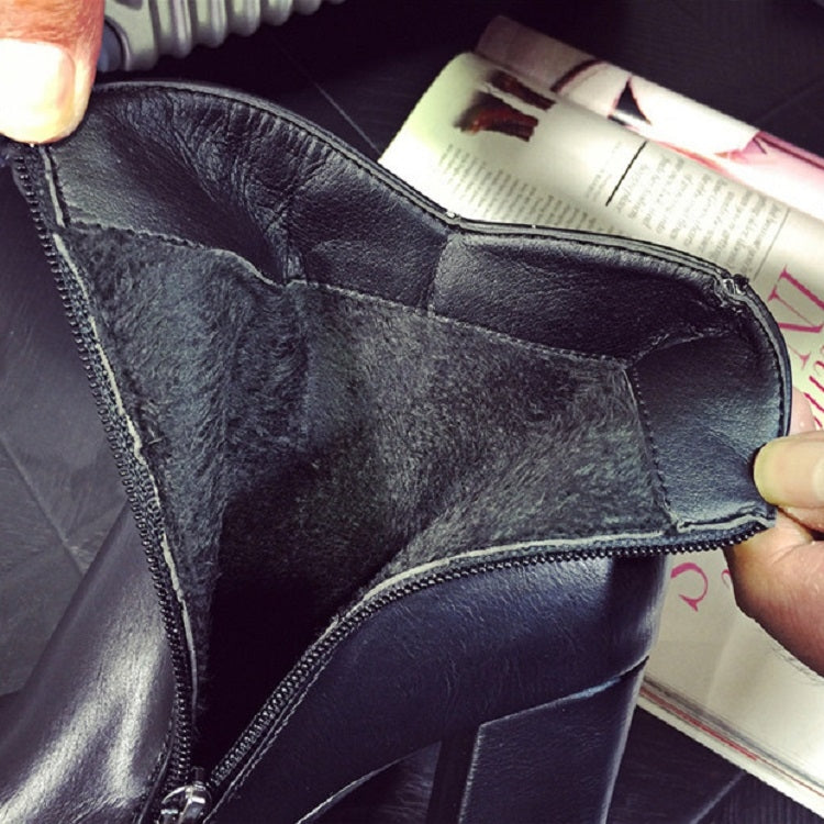 Autumn And Winter Thick And High Heeled Warm Low Boots For Ladies, Size: 3