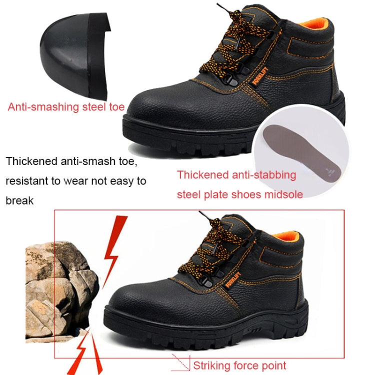 215 Microfiber Leather Anti-puncture Wear-resistant Work Shoes Smash-proof Oil-resistant Safety Shoes, Spec: High-top (38)