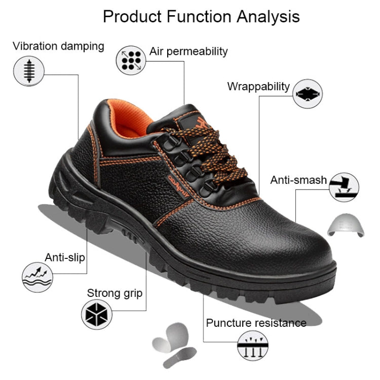 215 Microfiber Leather Anti-puncture Wear-resistant Work Shoes Smash-proof Oil-resistant Safety Shoes, Spec: High-top (44)