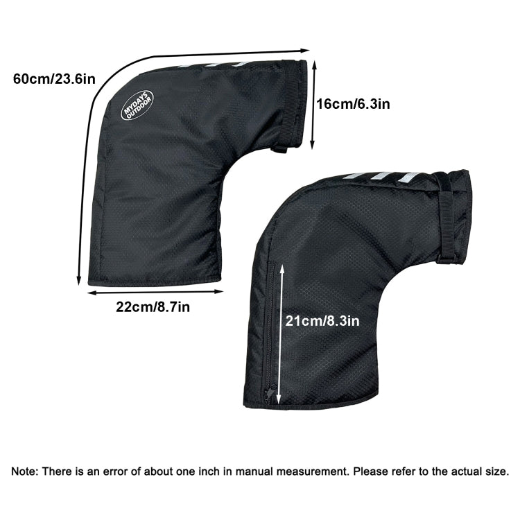 Winter Warm Cycling Glove Men Women Wind Rainproof Reflective Handlebar Mittens(Black)