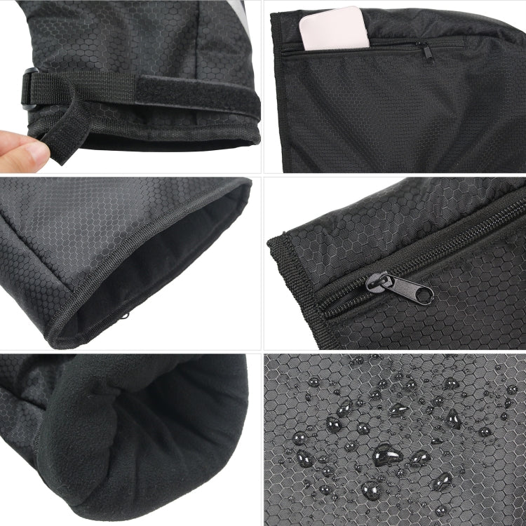 Winter Warm Cycling Glove Men Women Wind Rainproof Reflective Handlebar Mittens(Black)