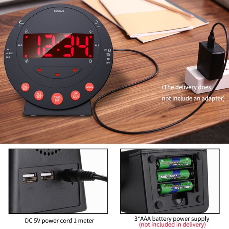 TS-BC600 Powerful Vibrating Digital Alarm Clock For The Hearing-impaired Elderly