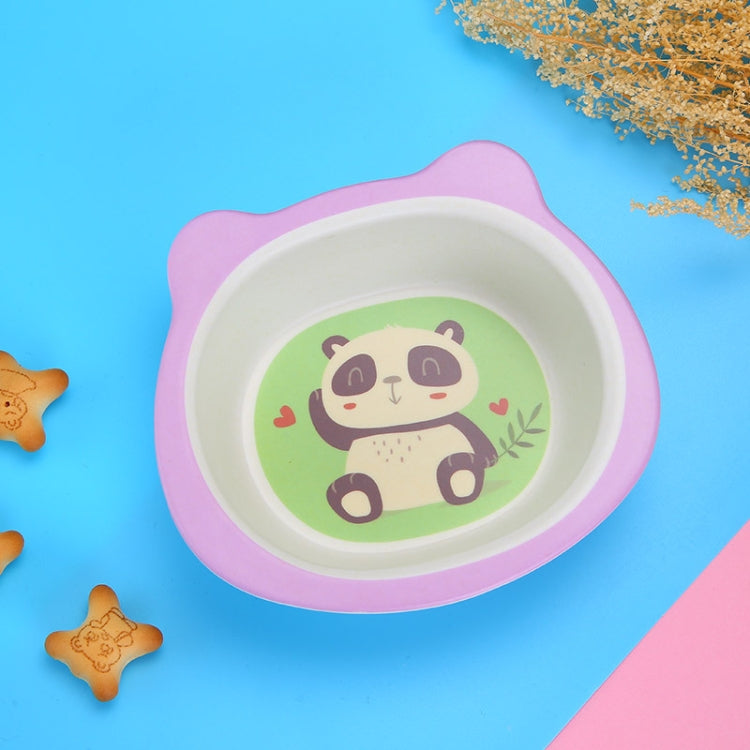 HY-019 Cartoon Animal Shape Bamboo Fiber Children Tableware Bowl, Style: Panda
