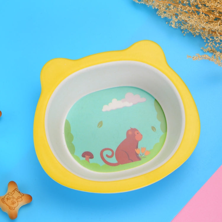 HY-019 Cartoon Animal Shape Bamboo Fiber Children Tableware Bowl, Style: Monkey
