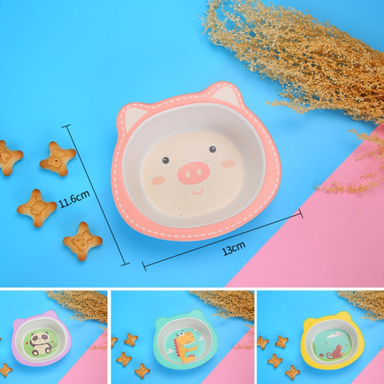 HY-019 Cartoon Animal Shape Bamboo Fiber Children Tableware Bowl, Style: Monkey