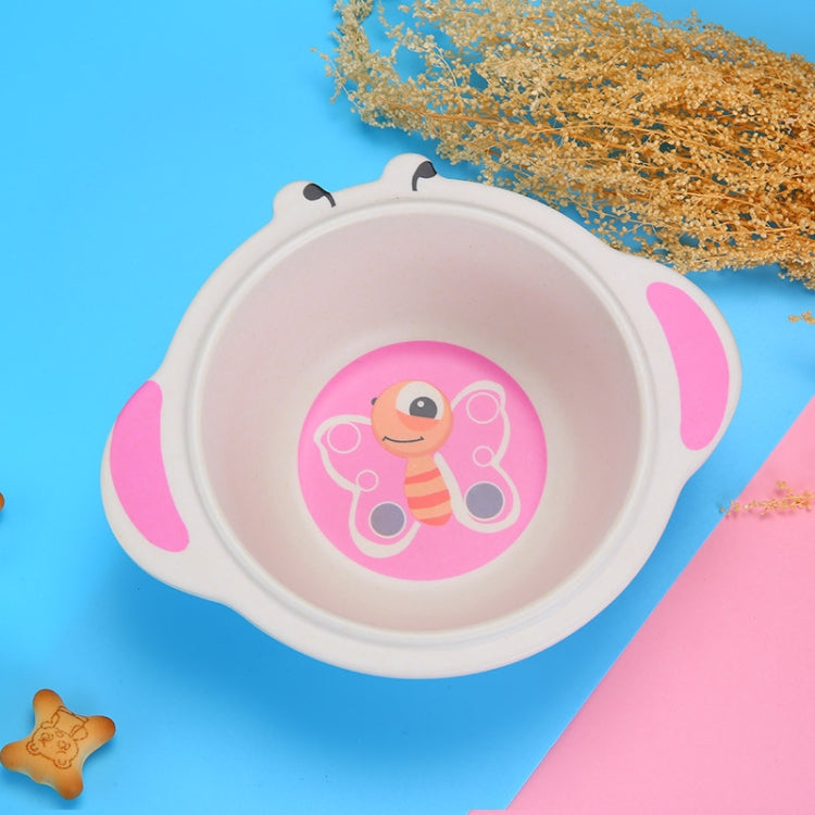 HY-019 Cartoon Animal Shape Bamboo Fiber Children Tableware Bowl, Style: Butterfly
