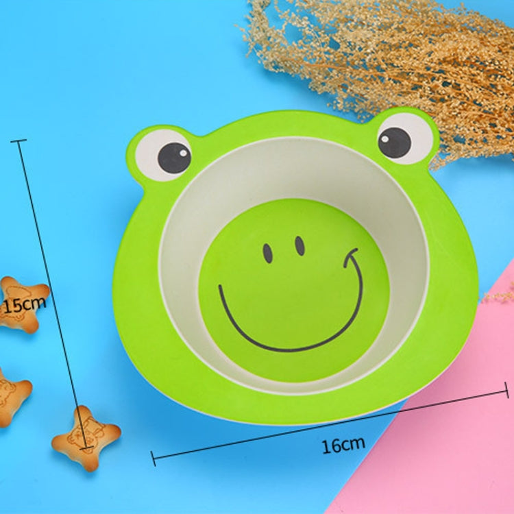 HY-019 Cartoon Animal Shape Bamboo Fiber Children Tableware Bowl, Style: Frog