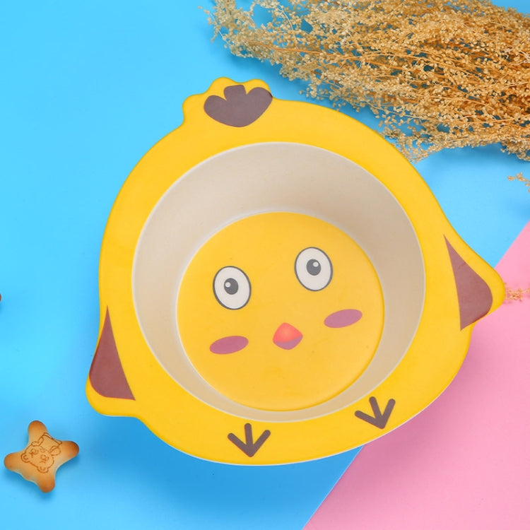 HY-019 Cartoon Animal Shape Bamboo Fiber Children Tableware Bowl, Style: Chicken