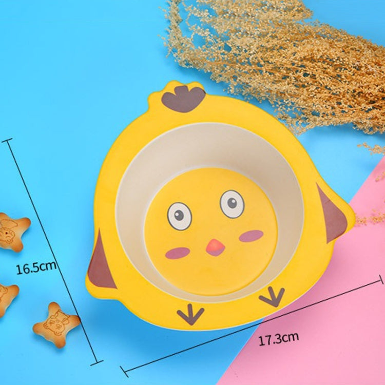 HY-019 Cartoon Animal Shape Bamboo Fiber Children Tableware Bowl, Style: Chicken