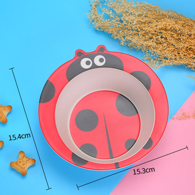 HY-019 Cartoon Animal Shape Bamboo Fiber Children Tableware Bowl, Style: Beetle