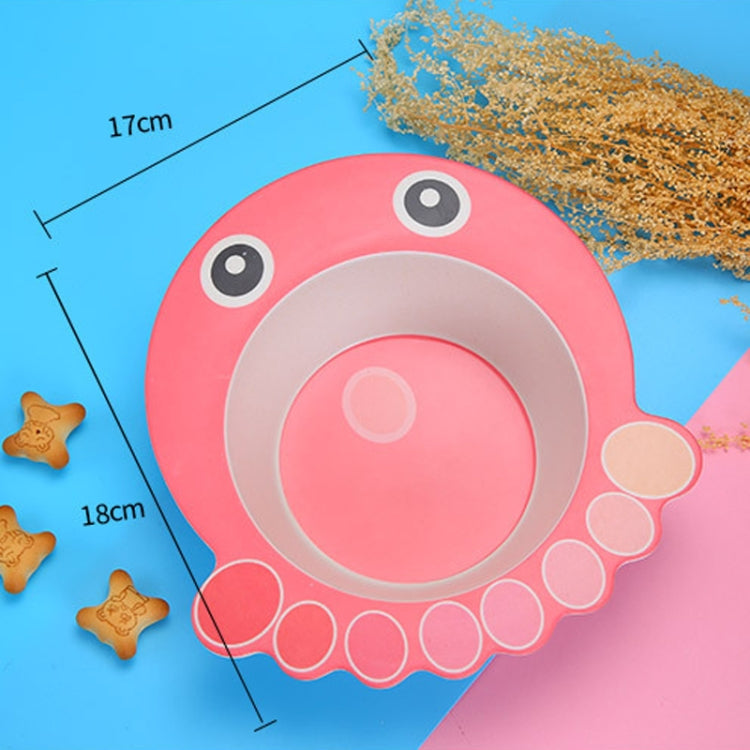 HY-019 Cartoon Animal Shape Bamboo Fiber Children Tableware Bowl, Style: Octopus