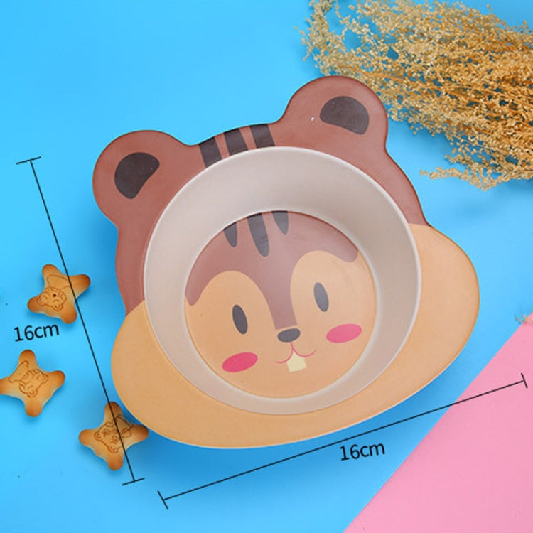HY-019 Cartoon Animal Shape Bamboo Fiber Children Tableware Bowl, Style: Squirrel