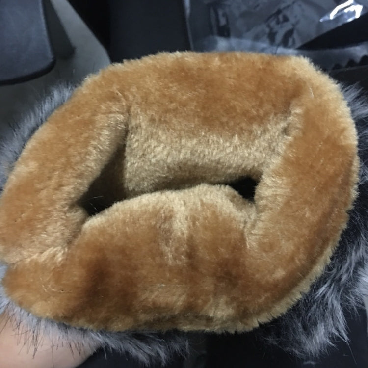 Women Mid-calf Snow Boots Thick-soled Faux Rabbit Fur Cotton Boots, Size: