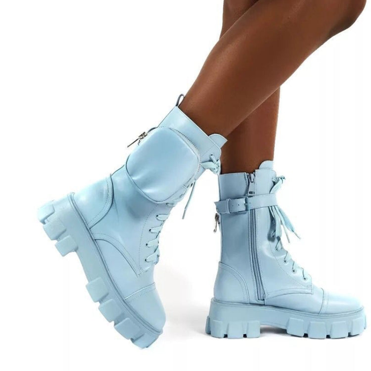 Autumn and Winter Retro Thick-soled Muffin Heel Martin Boots, Size: