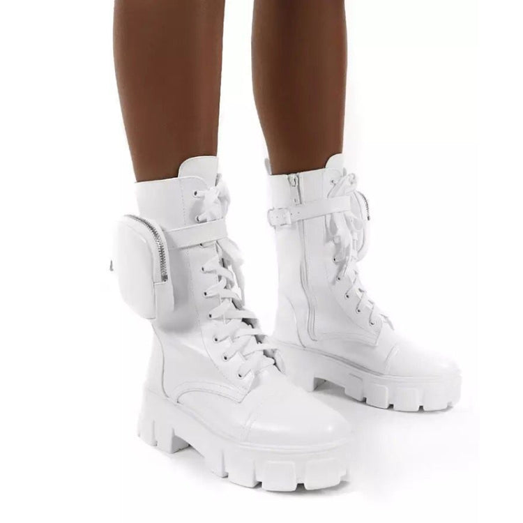 Autumn and Winter Retro Thick-soled Muffin Heel Martin Boots, Size: