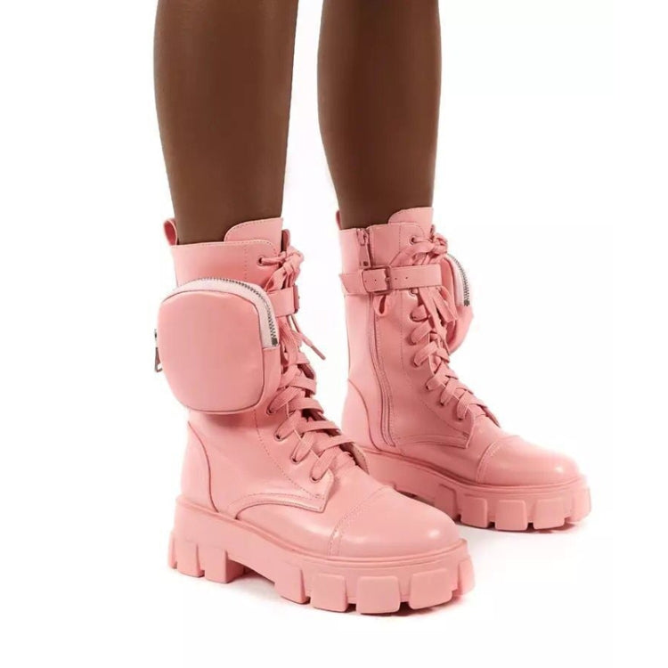 Autumn and Winter Retro Thick-soled Muffin Heel Martin Boots, Size: