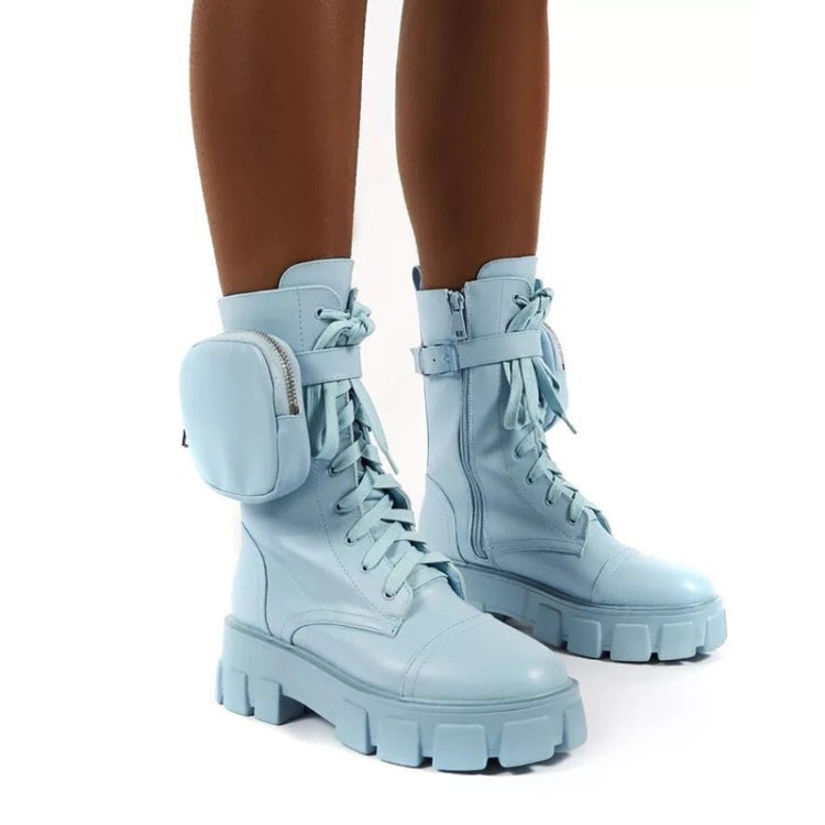 Autumn and Winter Retro Thick-soled Muffin Heel Martin Boots, Size: