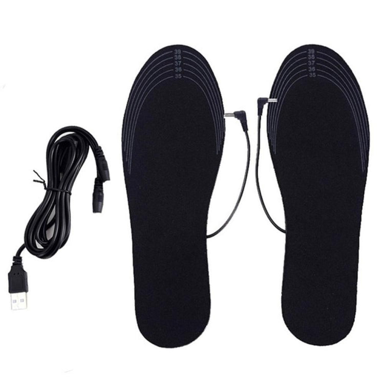 1 Pair USB Heating Insoles Washable Cuttable Electric Heating Foot Warmer Size 35-40