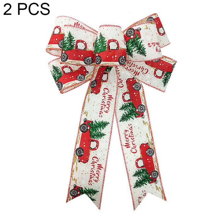 2 PCS ZX22045 23x35cm Christmas Tree Decoration Ribbon DIY Christmas Decorative Bows Ribbon