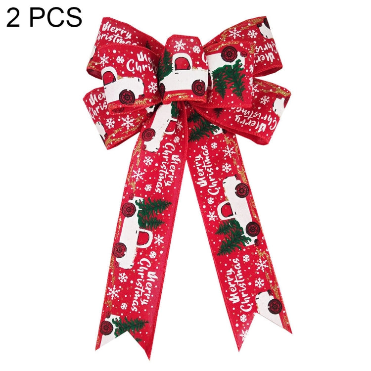 2 PCS ZX22045 23x35cm Christmas Tree Decoration Ribbon DIY Christmas Decorative Bows Ribbon
