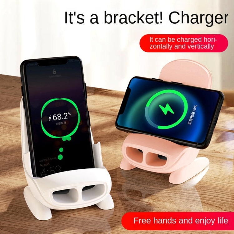 15W Chair Phone Wireless Charger Phone Charging Stand,Spec: Magnetic Charging White