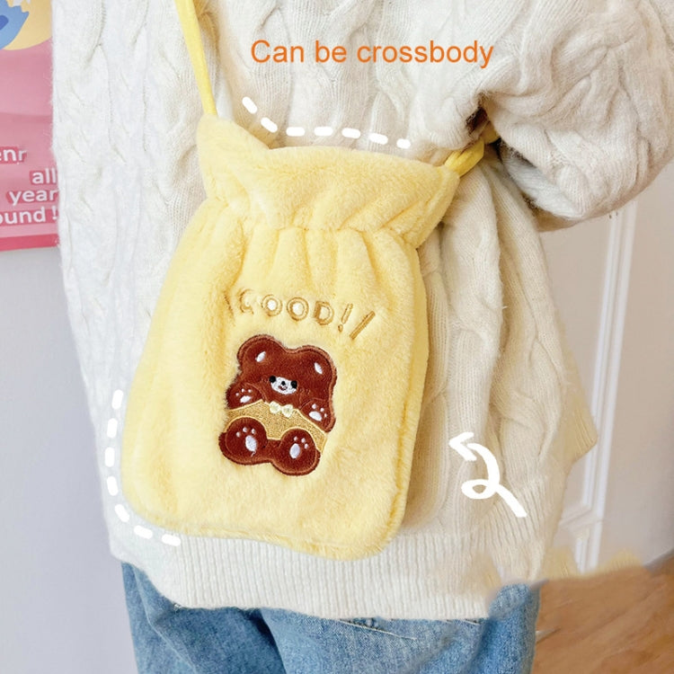 Plush Embroidery Washable Can Be Crossbody Water-Filled Warm Water Bag Purple Bunny