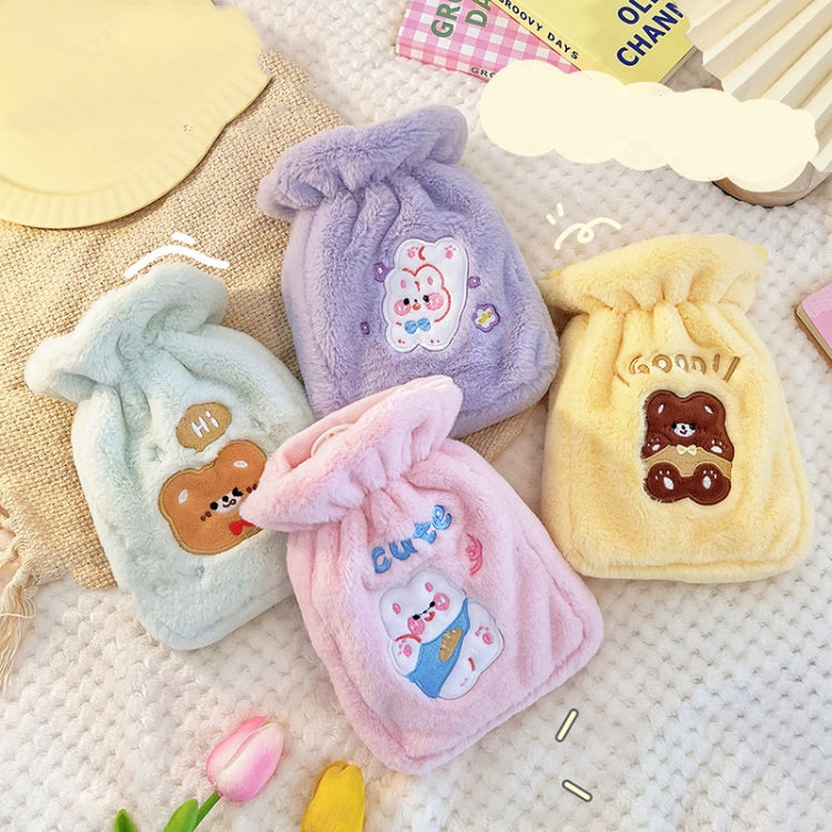 Plush Embroidery Washable Can Be Crossbody Water-Filled Warm Water Bag Yellow Bear