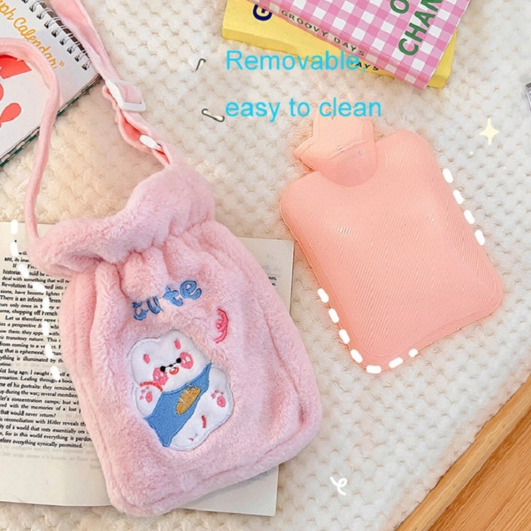 Plush Embroidery Washable Can Be Crossbody Water-Filled Warm Water Bag Yellow Bear
