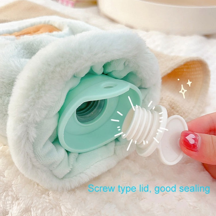 Plush Embroidery Washable Can Be Crossbody Water-Filled Warm Water Bag Pink Bunny+Strap