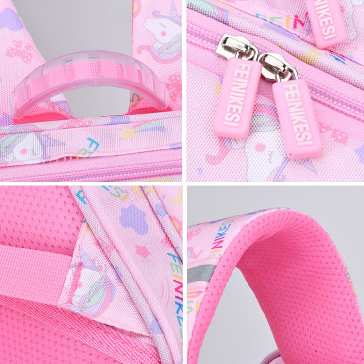 5177 Cute Unicorn Pattern Waterproof Breathable Student Schoolbag, Size: L (Pink)
