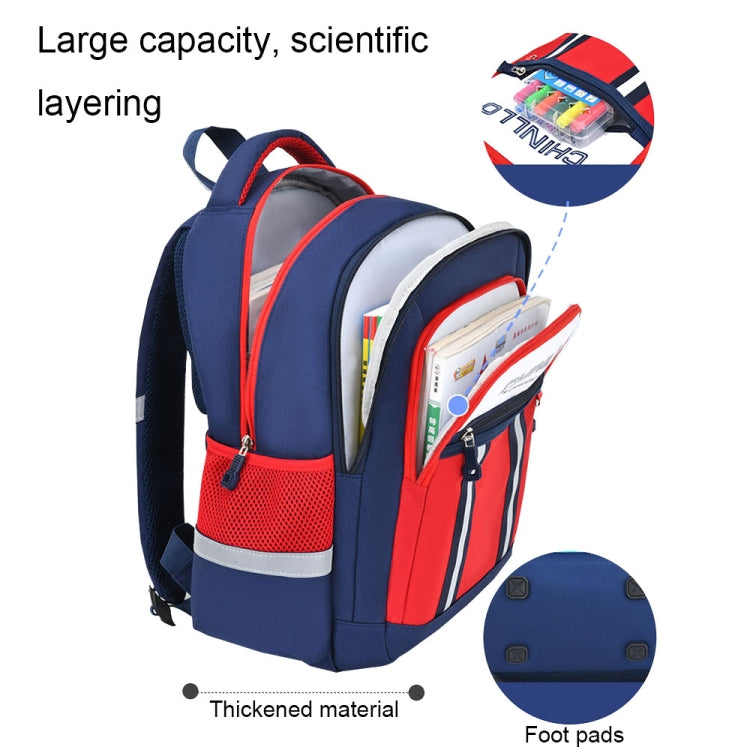6690 Large-Capacity Multi-compartment Wear-resistant Student Schoolbag, Size: S (Blue Pink)
