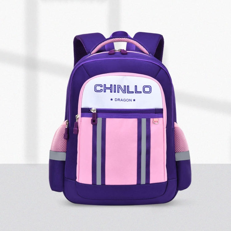 6690 Large-Capacity Multi-compartment Wear-resistant Student Schoolbag, Size: L (Purple Pink)