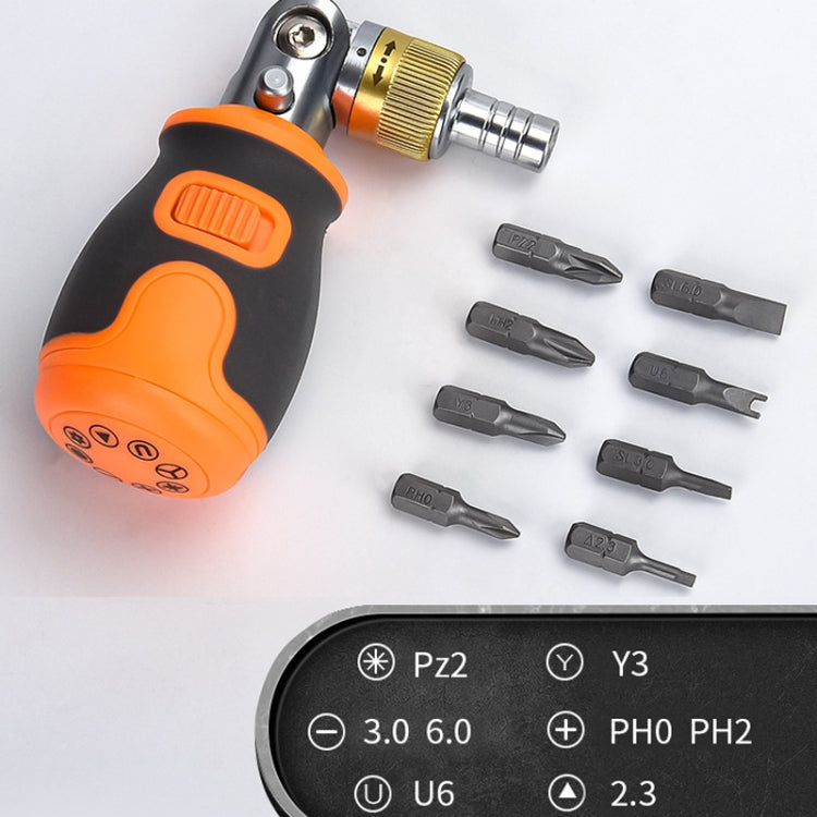 2050E 8 In 1 Portable Multifunctional S2 Batch Head Two-way Ratchet Screwdriver Set