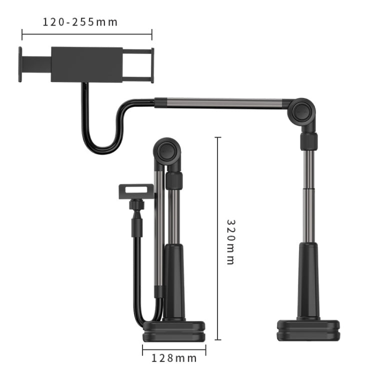 WS-21009 Cantilever Lazy Phone Stand Tablet Desktop Stand(Black)