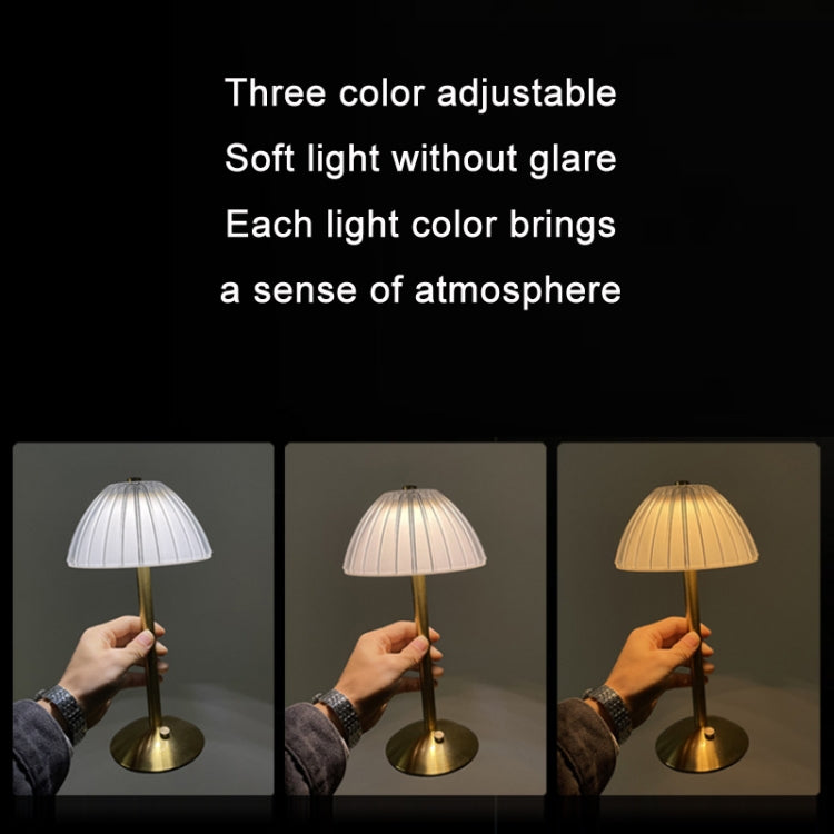 USB Rechargeable Retro Desktop LED Night Light(Metal Table Lamp)